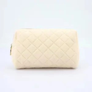 Custom Makeup Bag Velvet Quilted Cotton Cosmetic Zipper Pouch Customized Fashion Travel Bag with Zipper